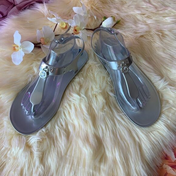MICHAEL KORS WOMEN'S SILVER JELLY SANDALS - Picture 2 of 6